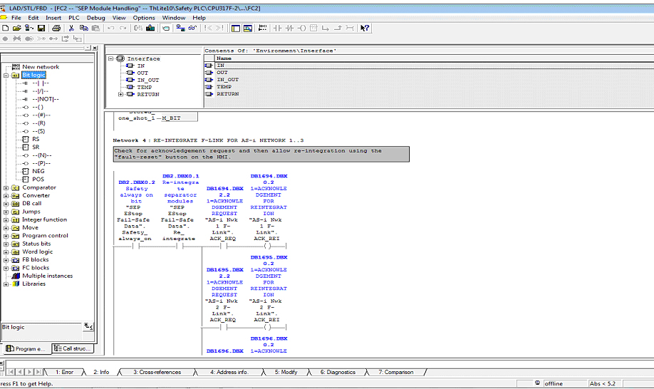 Safety PLC code